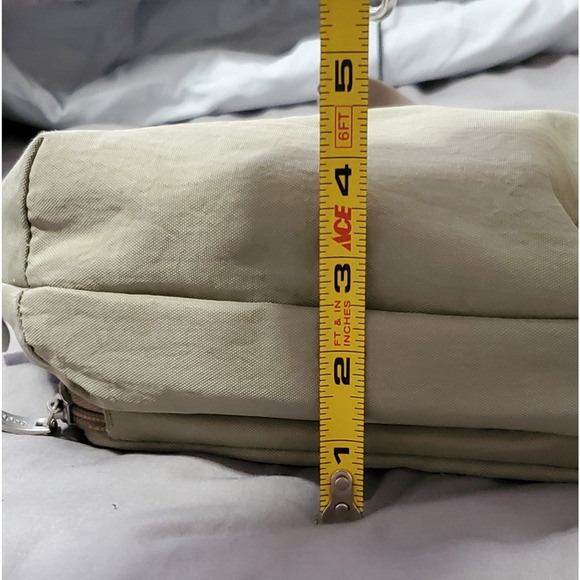 Baggallini Crossbody Travel Bag – Khaki with Blue Interior, Adjustable Strap - Picture 12 of 12